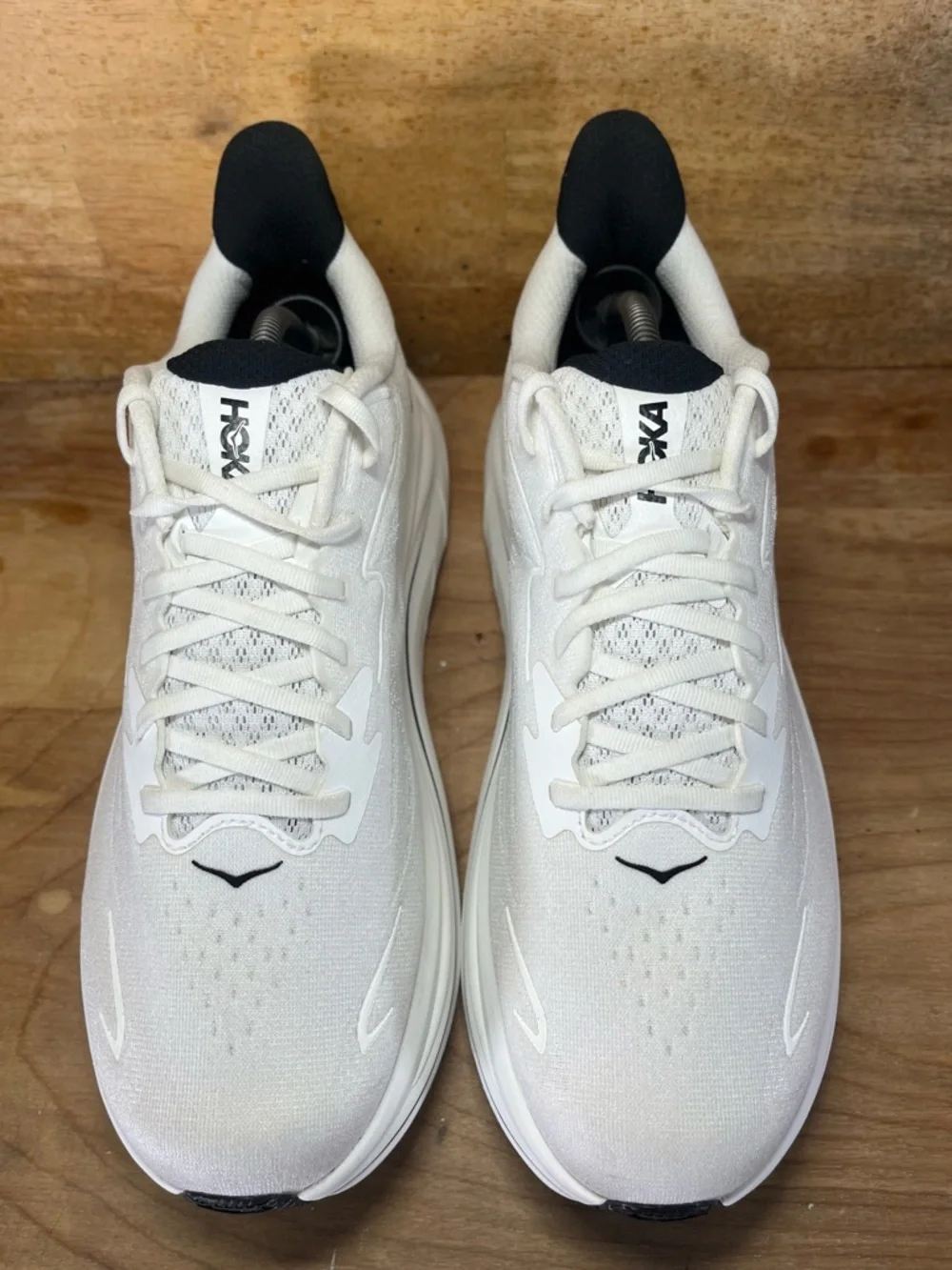 Hoka One One Clifton 10 Mens Size 11.5 Running Shoes Sneakers White Black - Picture 5 of 14